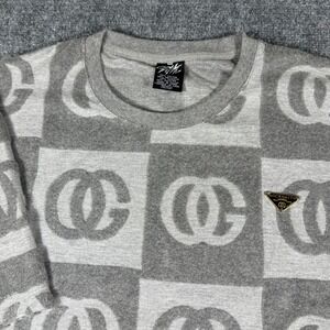 Rocksmith Mens Grey Checkered Logo T-Shirt Gold Side Zippers Size 2XL